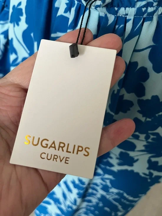 NWT Sugarlips Blue Floral Ruffle-Sleeve Women's Top Size 2X - Picture 6 of 9